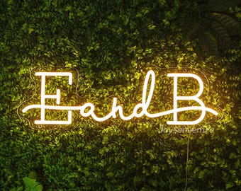 Custom Initial Neon Wedding Sign: Last Name Engagement Decor