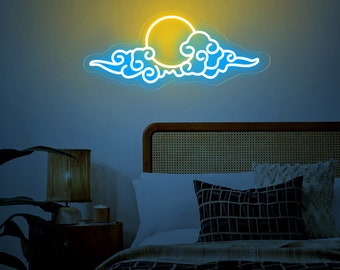 Sunset Cloud Neon Sign: Anime Kids Room Decor