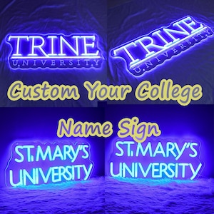Personalice el letrero de neón LED con el nombre de su universidad, decoración temática universitaria, luz de neón universitaria, regalo para estudiantes, regalo de graduación, regalos para maestros