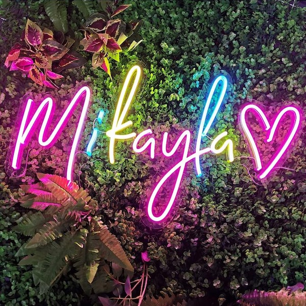 Custom Name LED Neon Sign: Chrismas Gift For Kids, Rainbow name Wall Decor