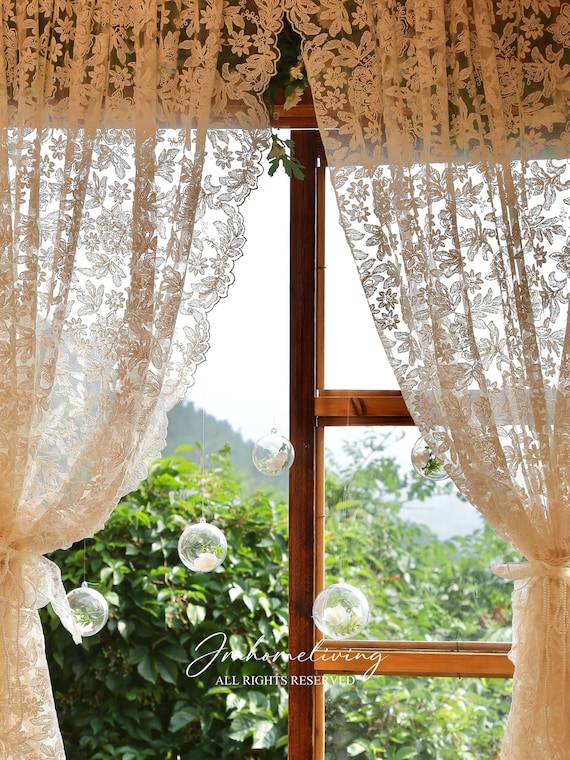 Lace sheer curtains discount