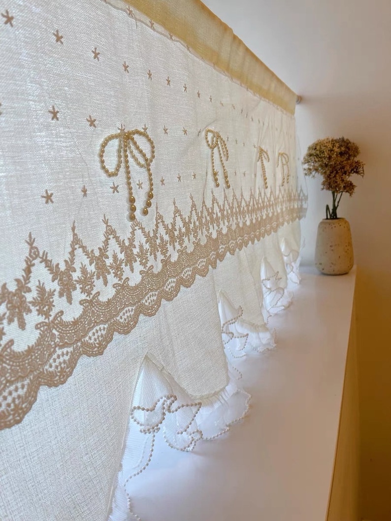 Custom Window Ruffle Valance With Rod Pocket - Choose Your Size, Color & Pattern!