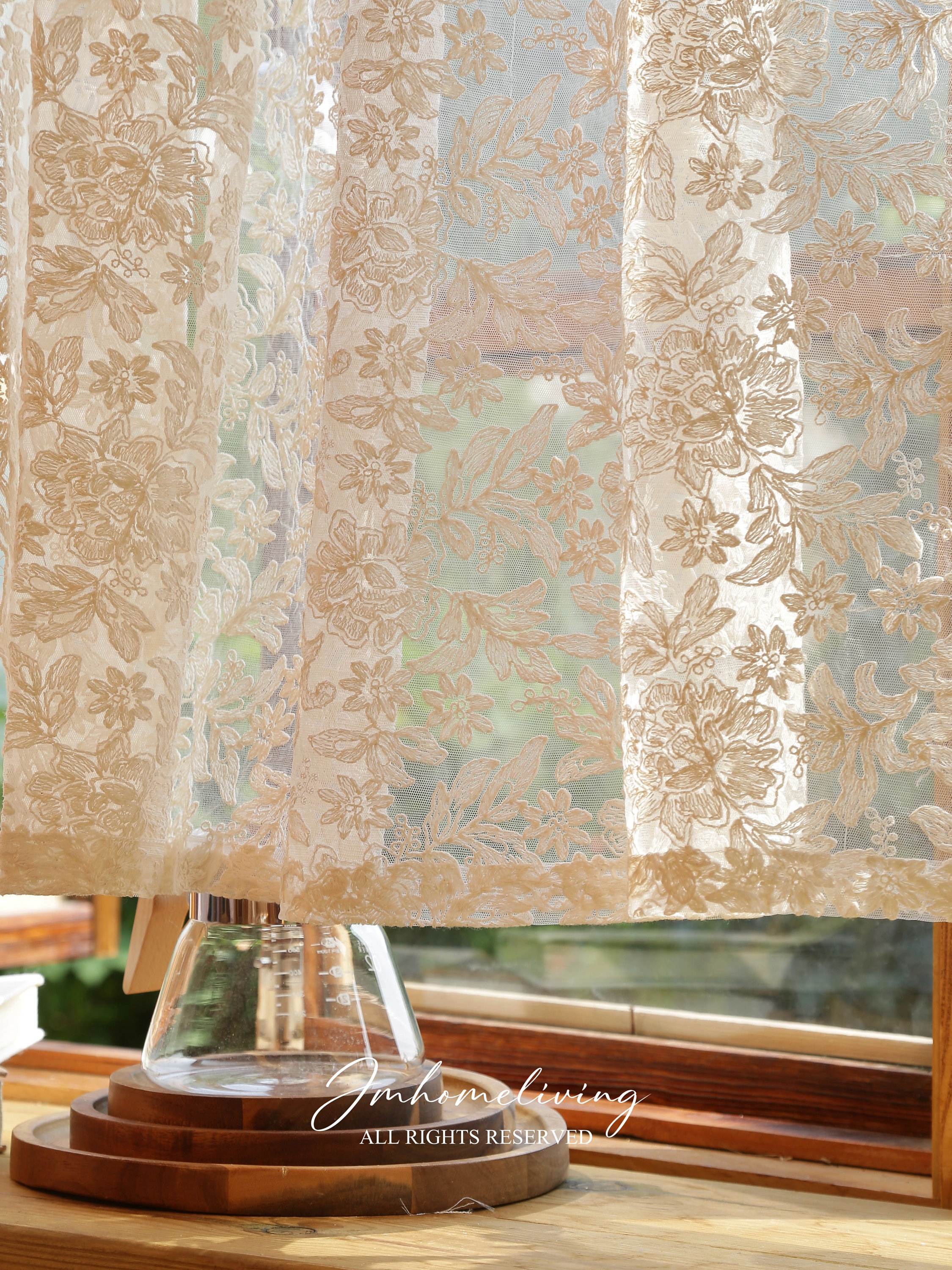 Sutuo Home Lot de 2 rideaux en dentelle bleue de 2134 cm de long rideaux de fenêtre transparents avec broderie florale vintage pour chambre à coucher salon cuisine passetringle 140 x 2134