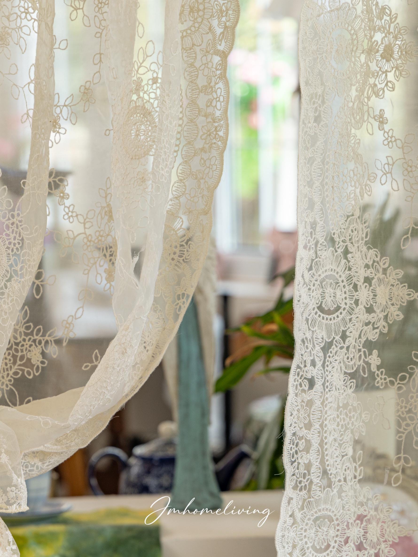 Lace Sheer Curtain, French Country Style One Panel Window Decor