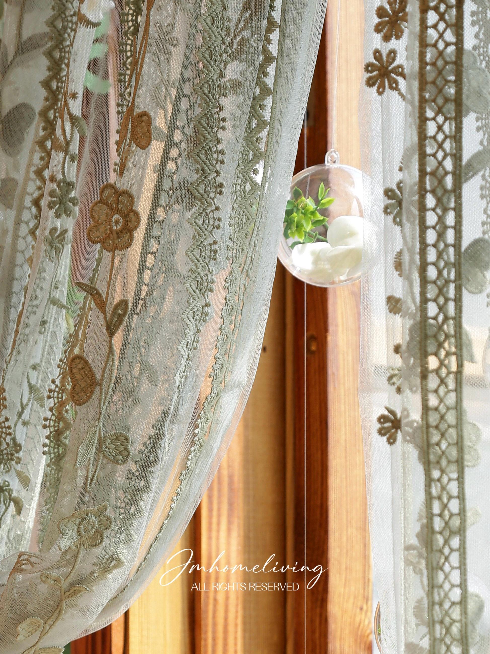 Panneau De Rideau Bella Notte Olivia Lace - Broderie Sable - 108 Pouces - Neuf
