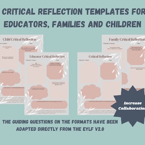 Critical Reflection Templates Early Childhood Education EYLF Printable Planning