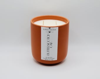 Vela ecológica SIENNA JAR de 13 oz, Vela con mecha de algodón, Vela de cera de soja natural, Vela con aroma a caramelo para amantes de las velas, Regalo perfecto