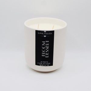 WHITE JAR 13oz Eco-friendly Handmade Candle, Cotton Wick Candle, Natural Soy Wax Candle, Reusable Ceramic Jar, Perfect Gift, Dessert, Cake