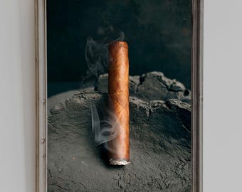 Impression d'art fumée de cigare, décor des cavernes de Moody Man