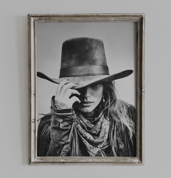 Vintage Cowgirl Print: Western Bar Art, Farmhouse Style
