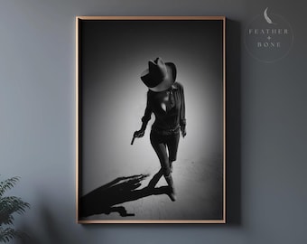 Cowgirl Fashion Print: Modern Western Art