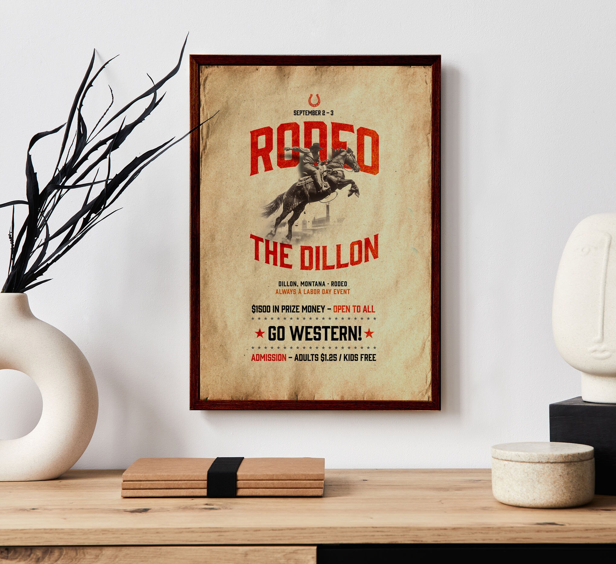 Vintage Dillon Montana Rodeo Art Print: Western Farmhouse Decor - Etsy