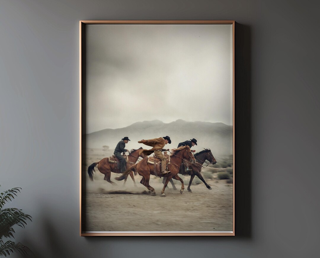 Cowboy Horse Print: Vintage Western Desert Wall Art - Etsy
