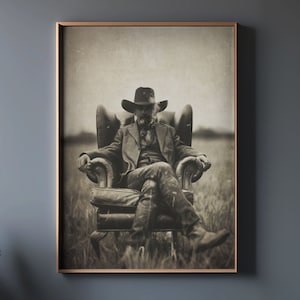 Texas Outlaw Vintage Art Print, Wild West Cowboy Poster