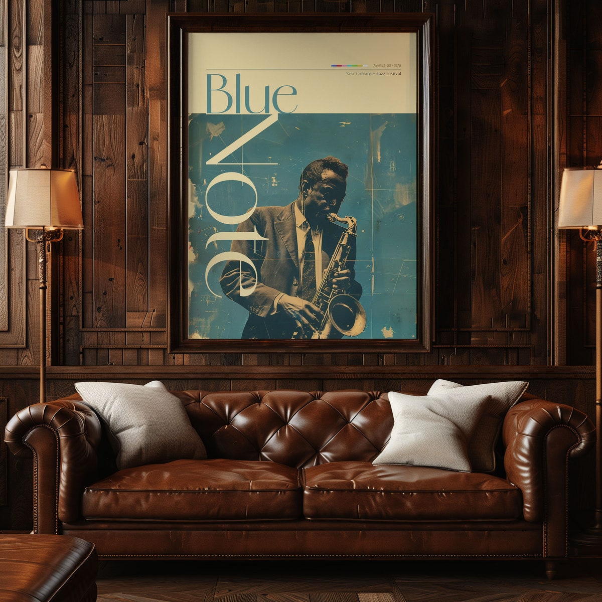 Blue Note Jazz Festival Art Print, Gift Musician Friend, Music Wall Art, Living Room Art, Husband Office Art, Jazz Lover Art, Office Decor - Etsy
