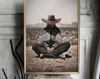 Cowboy Desert Print: Vintage Western Wall Decor