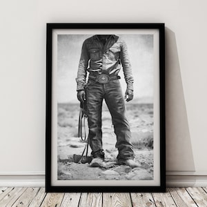 cowboy in a desert print, Vintage western wall art, Living room art, vintage print, Texas cowboy art Print, southwest art, farmhouse decor