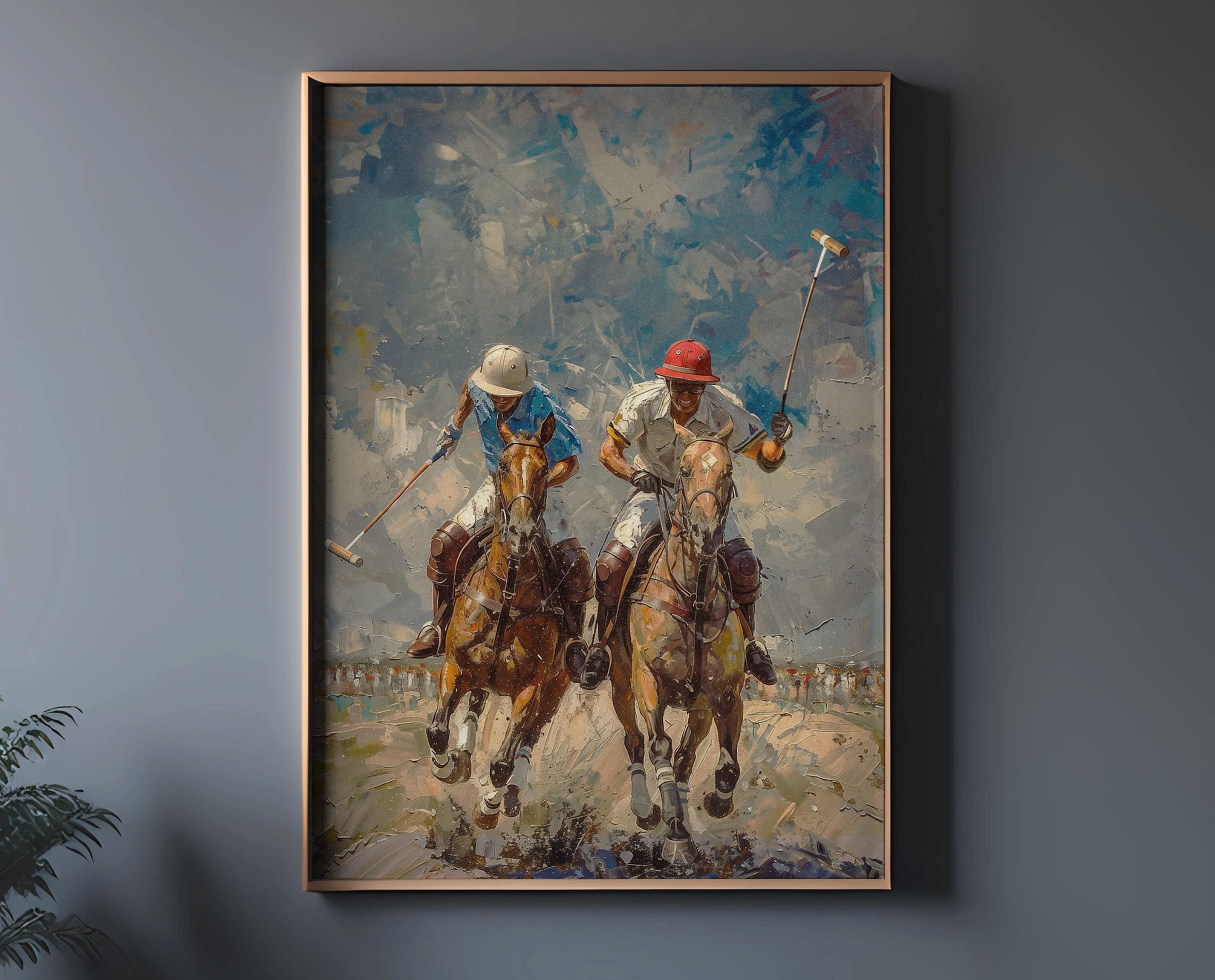 Vintage Polo Players Art Print: Retro Horse Wall Decor - Etsy