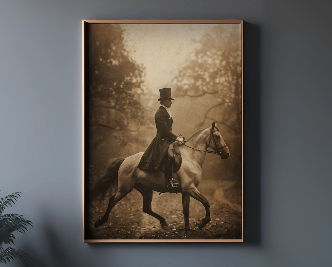 Victorian Horse Rider Print, Vintage Wall Art, Farmhouse Wall Art ...