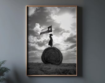 Texas State Flag Art Print: Vintage Southwestern Decor