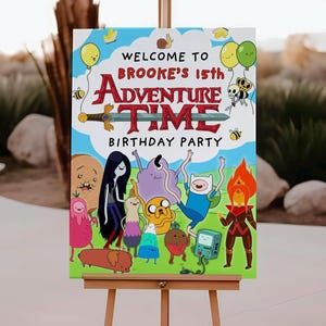Adventure Time Birthday Signs | Instant Download | Editable Template | Canva Compatible
