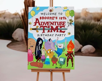 Adventure Time Birthday Signs | Instant Download | Editable Template | Canva Compatible