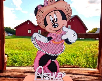 Minnie Mouse Centerpiece: Custom Wood Birthday Party or Room Decor