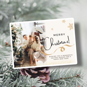 Christmas Card Template | Printable instant download | Customizable | Holiday Card