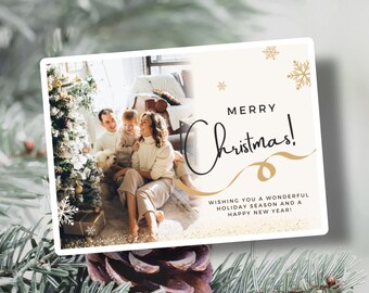 Christmas Card Template | Printable instant download | Customizable | Holiday Card