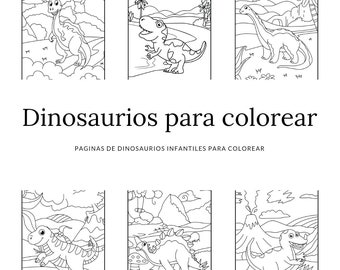 Dinosaurs to color. PDF digital article. Coloring book for kids