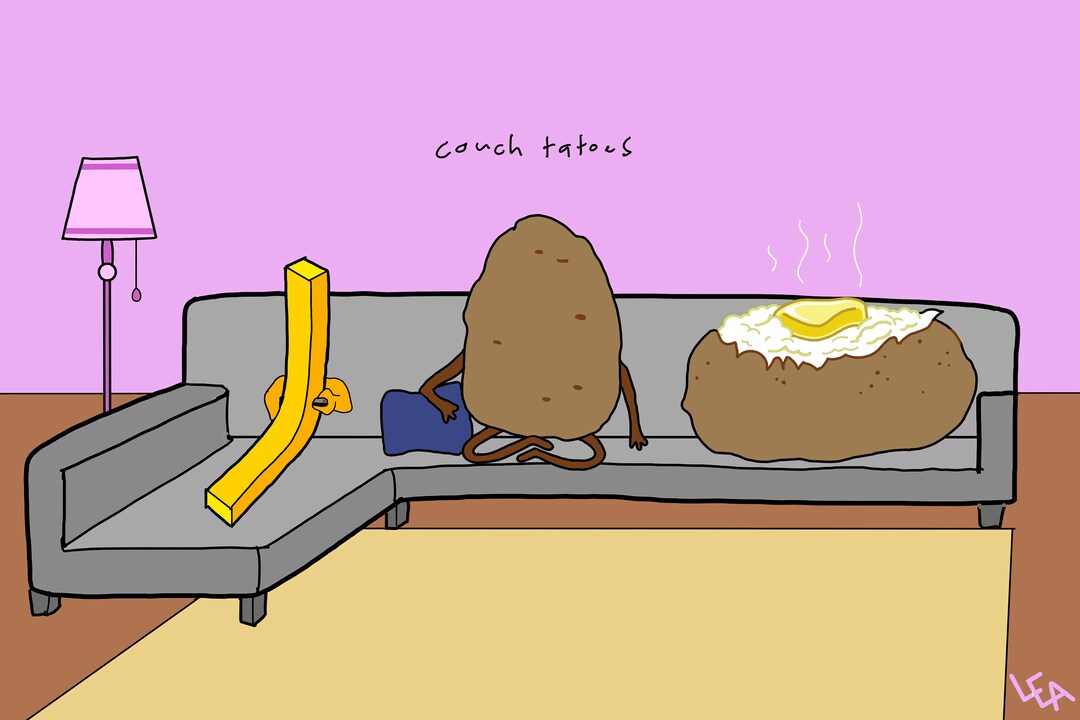Couch Potato Print - Etsy