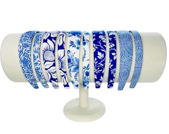 Blue Floral Headband: Comfortable Braided Hair Accessory