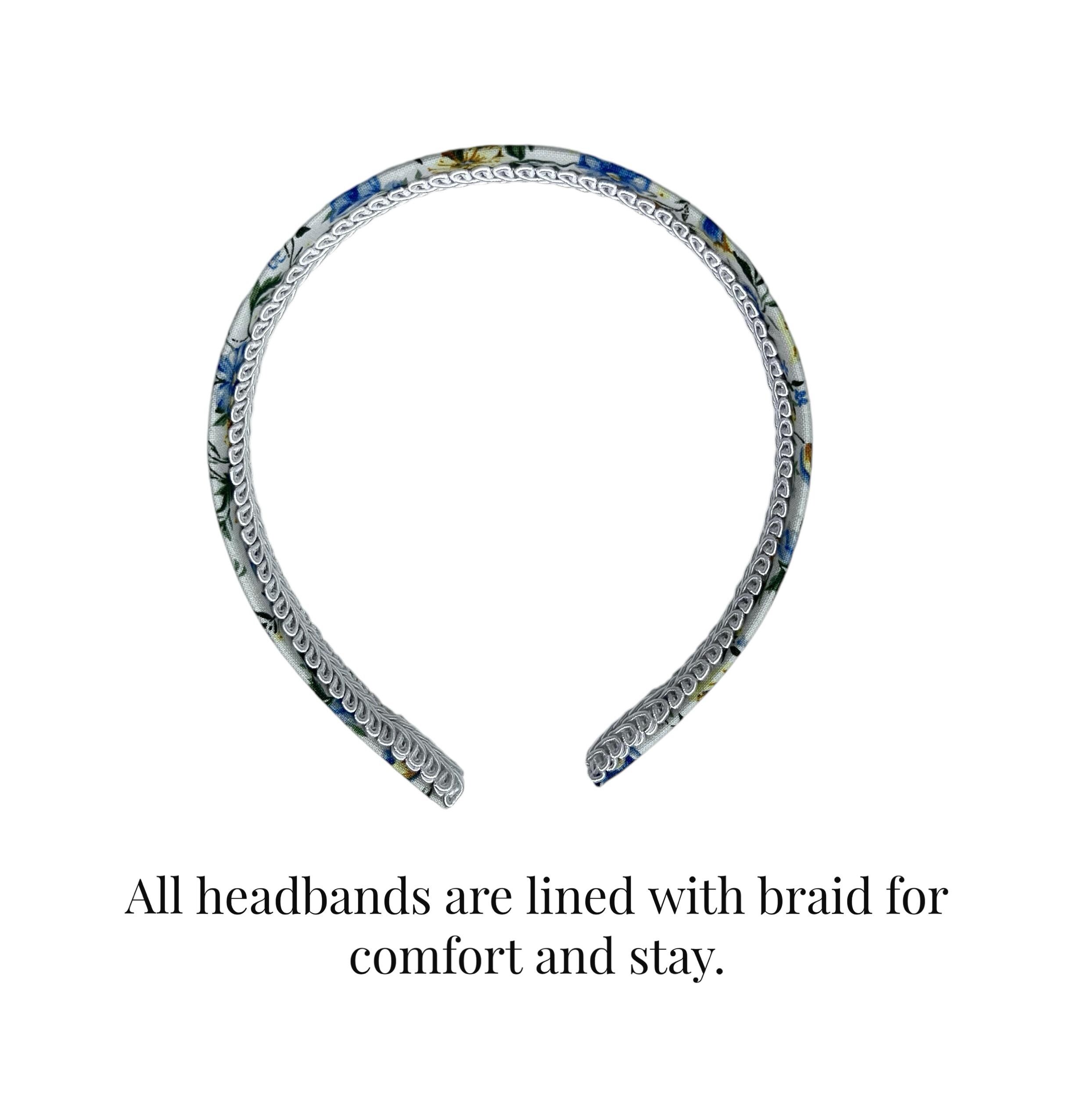 Daisy Print Headband: With Comfortable Braided Lining, Hair 