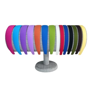 Headbands for women or girls covered in solid cotton prints, 16 colors available.