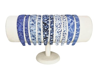 Blue Floral Headband: Comfortable Braided Hair Accessory