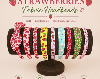 Strawberry Headband / Beaded Rhinestone Jewel / Twist Top  display picture 2