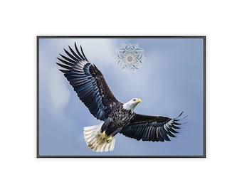 Águila majestuosa / Impresión de arte de manifestación inspiradora y empoderadora / Elemento aire / Chakra del tercer ojo / Arte de pared de energía positiva