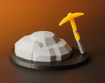 Pickaxe Desk Toy: Spring-Action Fidget Decor 3D Print