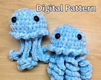 Crochet No Sew Jellyfish Pattern - digital pdf instant download - tentacles two ways
