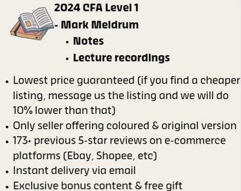 2024 CFA Level 1 Mark Meldrum Study Notes + Bonus Lecture Videos