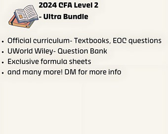 2024 CFA Level 2 Ultra Bundle- UWorld Wiley, Official Textbooks, etc