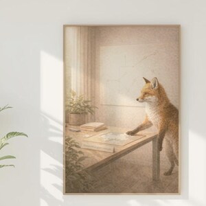 Fox Strategic Thinking Print | Emotional Intelligence Decor | Coaching Studio Animal Poster | Self Care Artwork