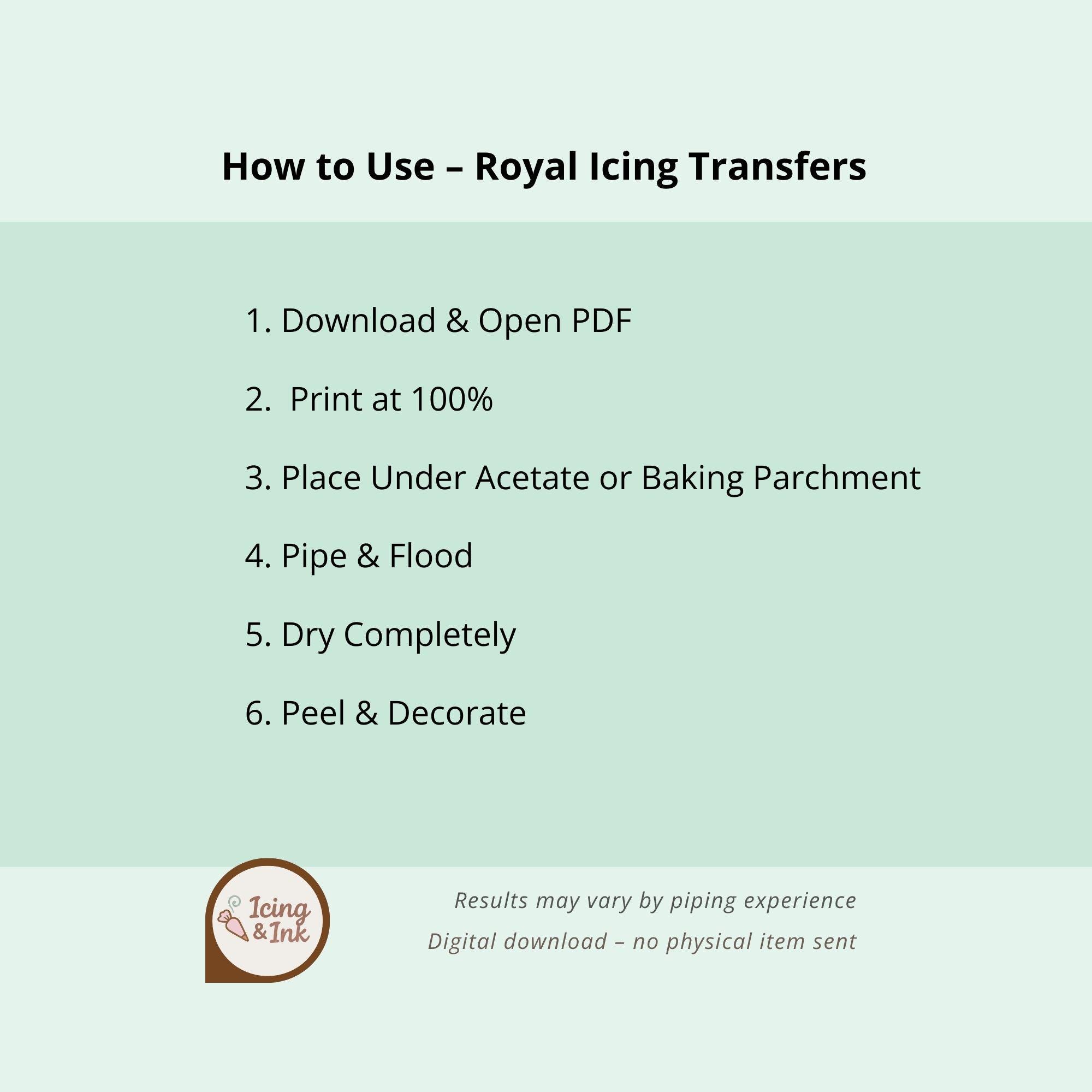 Leaf Royal Icing Transfer Sheet, Spring Garden Cookie Template (PDF ...