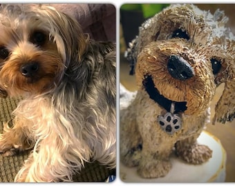 Custom Pet Sculpture OOAK Polymer Clay, Pet Portrait, Cake Topper, Figurine, Ornament, Dog, Cat, Memorial, Hand Sculpted, Made to Order