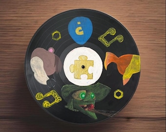 【レコード・吾郎作】鐘打ちコンチョ・バングル Click Clock Wood ORIGINAL ACRYLIC PAINTING (banjo-kazooie) Puzzle