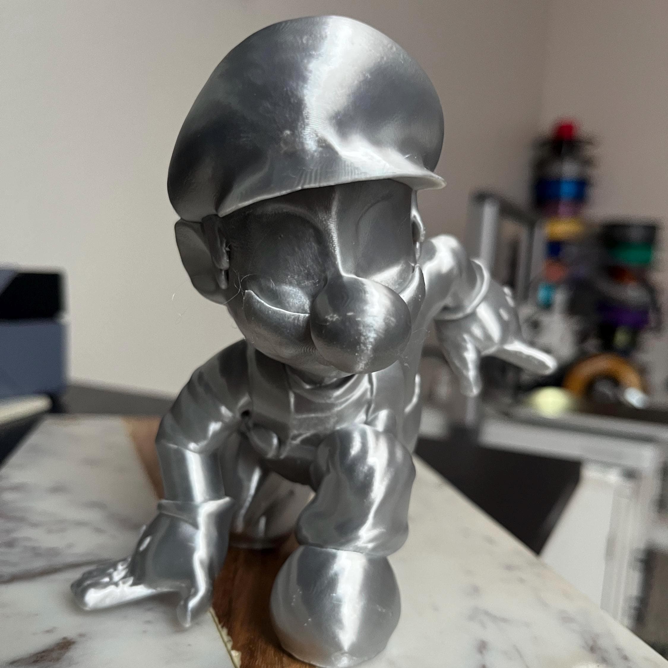 Super Smash Bros Melee Metal Mario Statue 3D Print