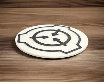 SCP Foundation Logo Coasters | 3D Printed PLA Coaster Set