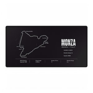 Tappetino da scrivania con mappa del circuito di Monza / Tappetino per mouse con infografica del circuito Temple of Speed
