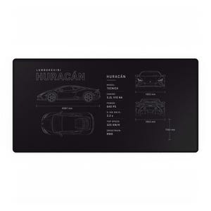 Lamborghini Huracán Tecnica Blueprint Desk Mat | Spec Sheet Mouse Pad