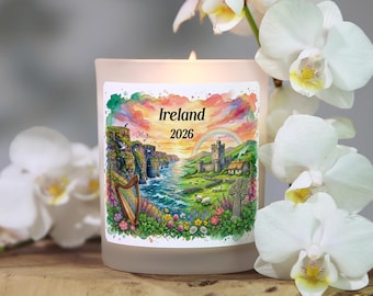 Ireland Travel Candle, Souvenir Favor Gift, Ireland Trip Reveal, Ireland Wedding Gift, Ireland Vacation, Irish Gift, St Patricks Day Candle